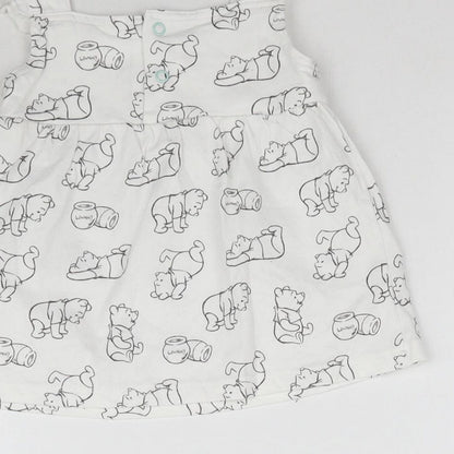 TU Girls White   A-Line  Size 6-9 Months  - Winnie the Pooh