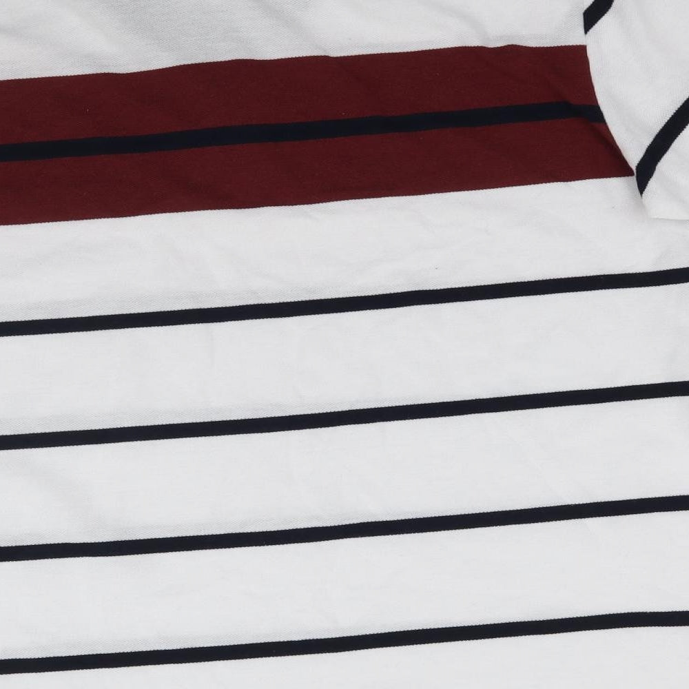 Premier Man Mens White Striped   Polo Size M