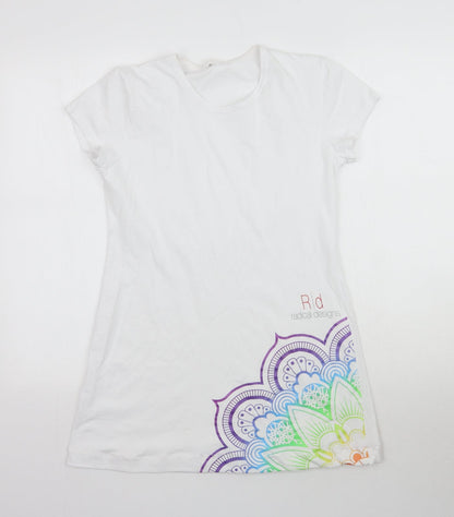 Womens UK Size M Preworn White Basic T-Shirt