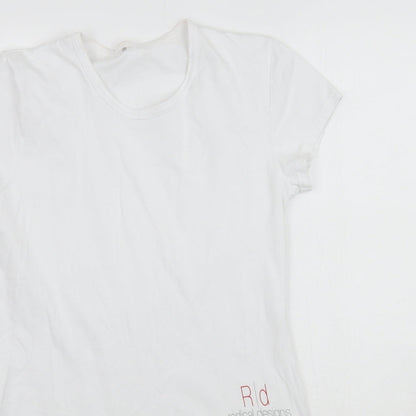 Womens UK Size M Preworn White Basic T-Shirt