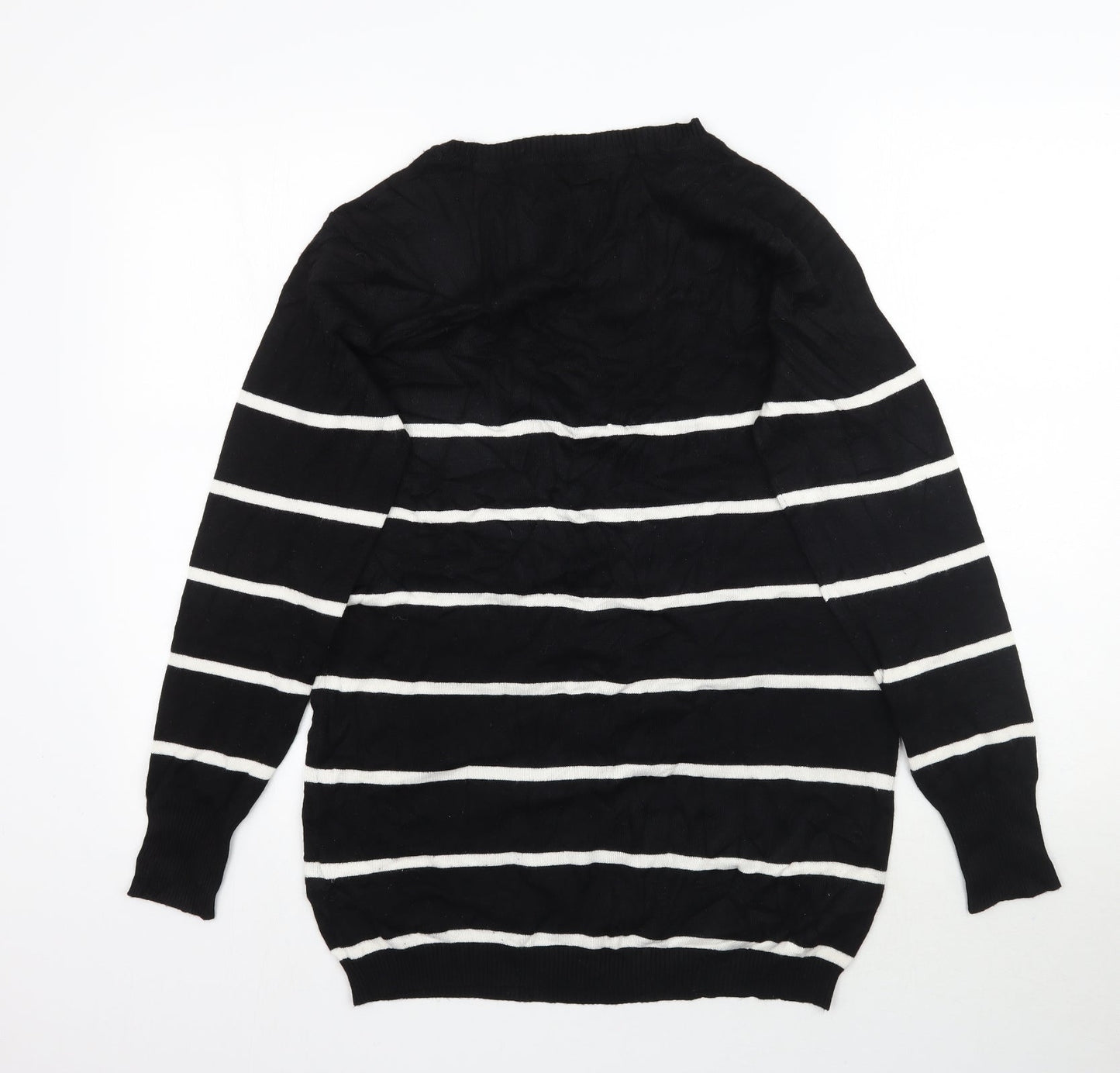 Sevenhill Womens Black Striped Knit Pullover Jumper Size XL