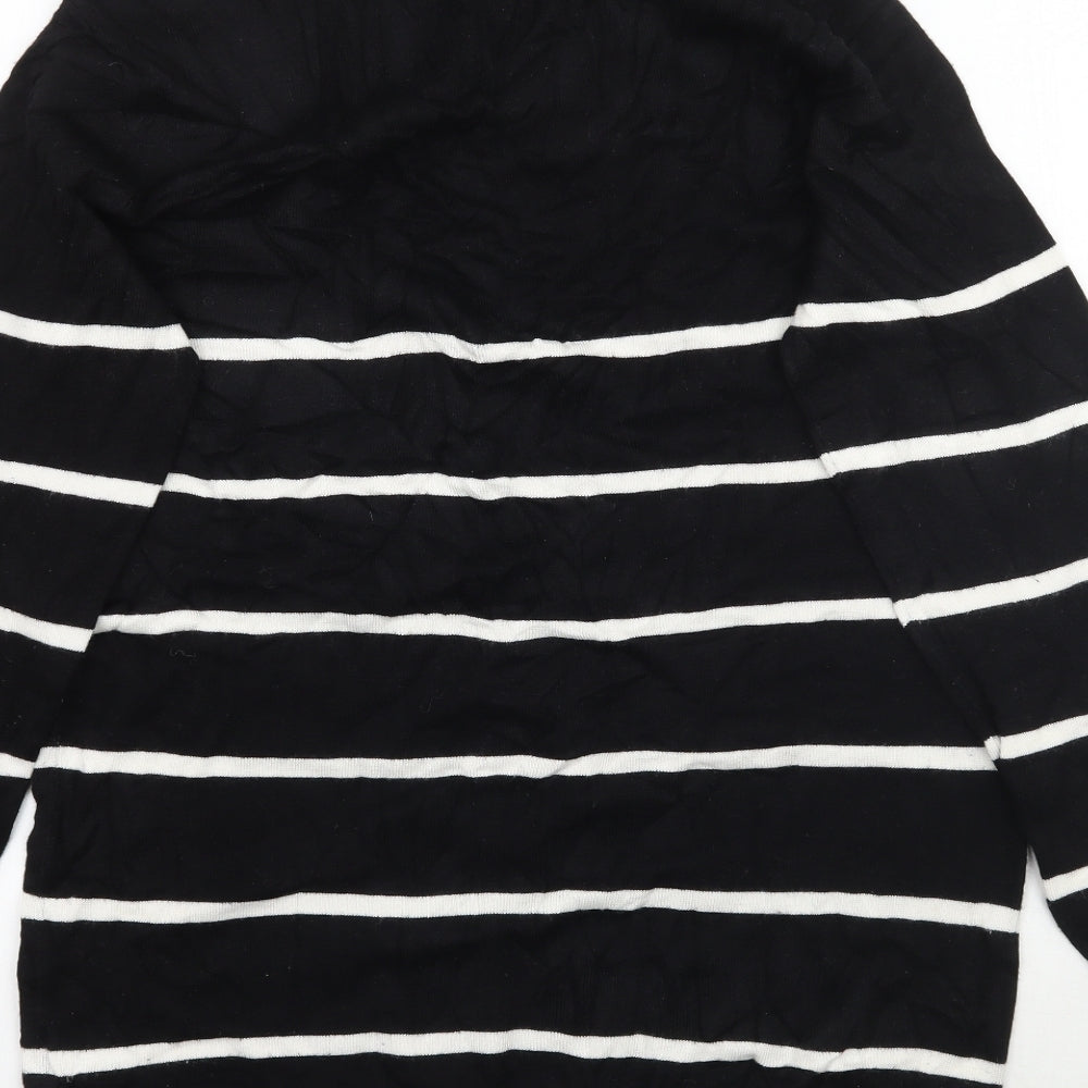 Sevenhill Womens Black Striped Knit Pullover Jumper Size XL