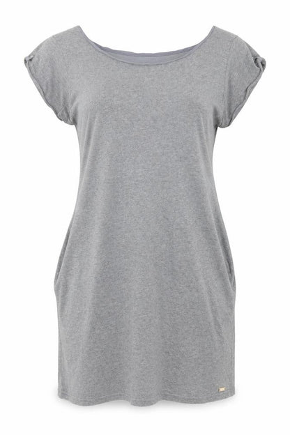 Front view of Roots women’s grey a-line, size M
