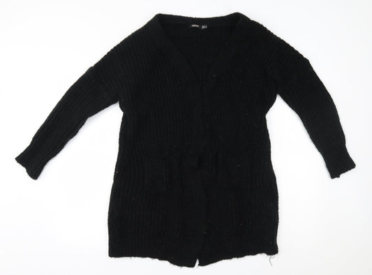 Womens UK Size 8 Misspap Black Cardigan Jumper