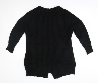 Womens UK Size 8 Misspap Black Cardigan Jumper
