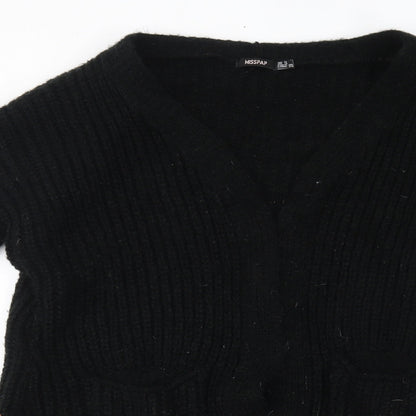 Womens UK Size 8 Misspap Black Cardigan Jumper