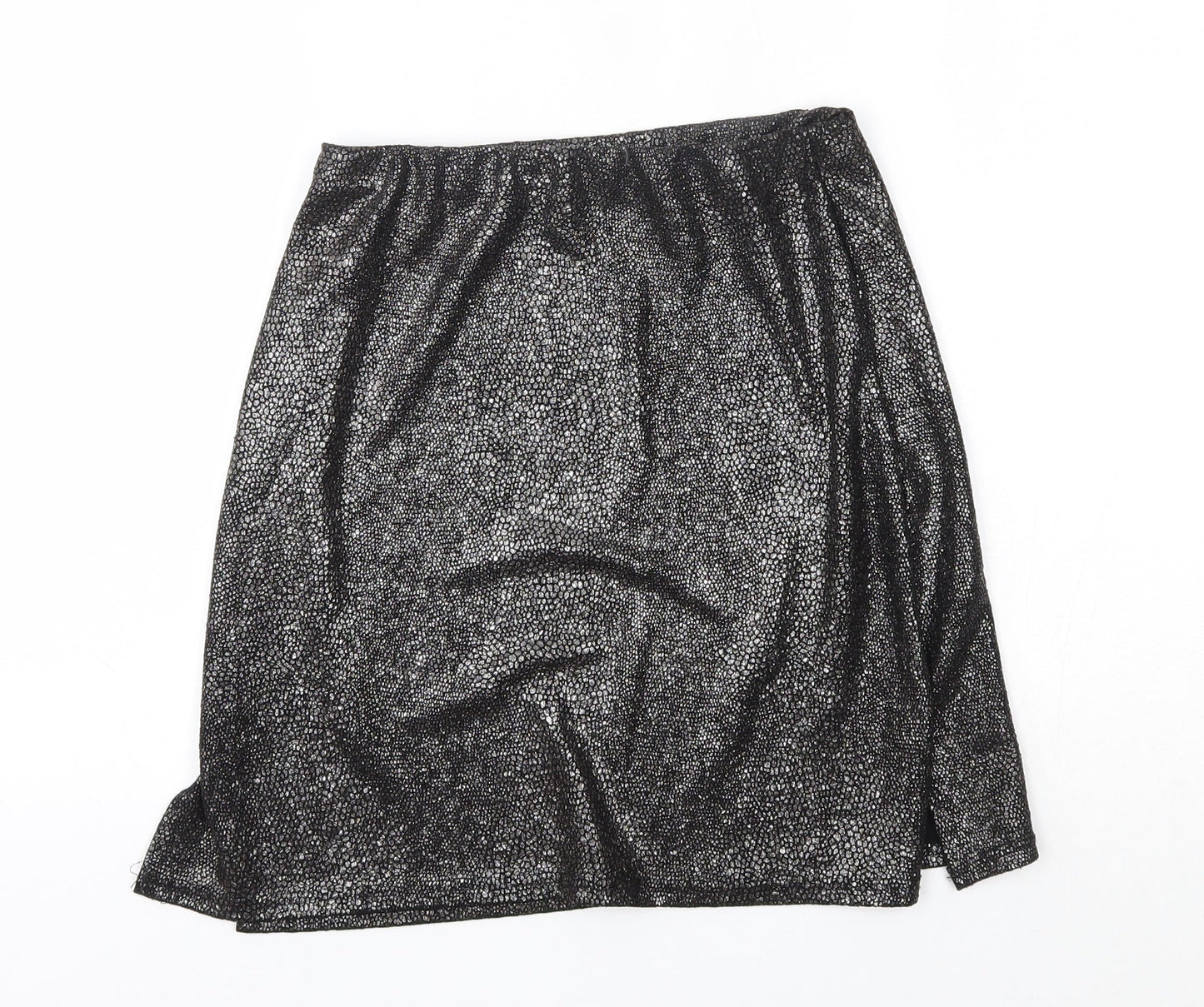 Missguided Womens Silver   A-Line Skirt Size 10