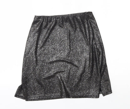 Missguided Womens Silver   A-Line Skirt Size 10
