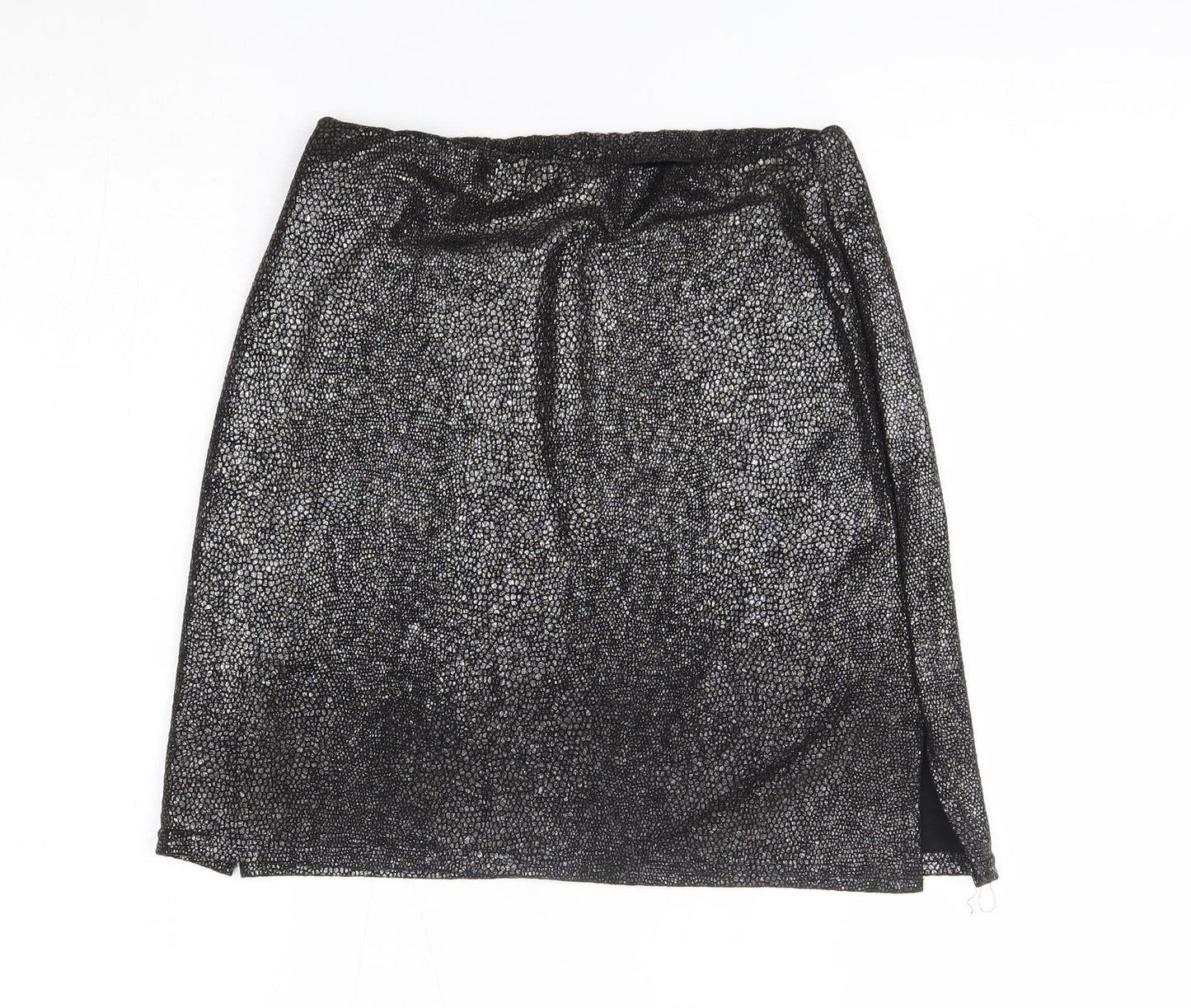 Missguided Womens Silver   A-Line Skirt Size 10