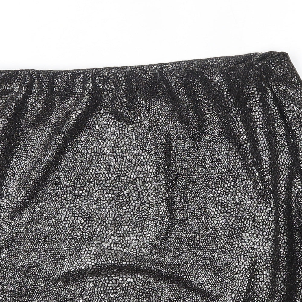 Missguided Womens Silver   A-Line Skirt Size 10