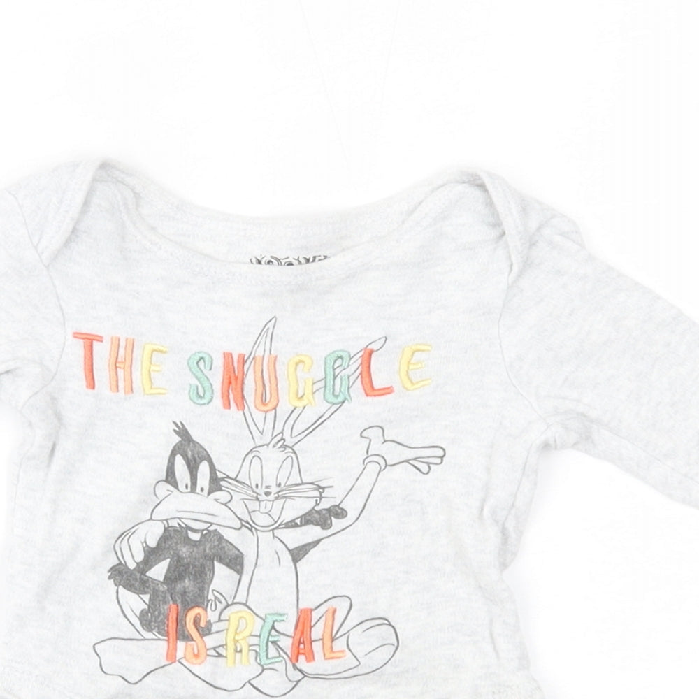 Looney Toons Baby Grey   Babygrow One-Piece Size 0-3 Months  - the snuggle is real