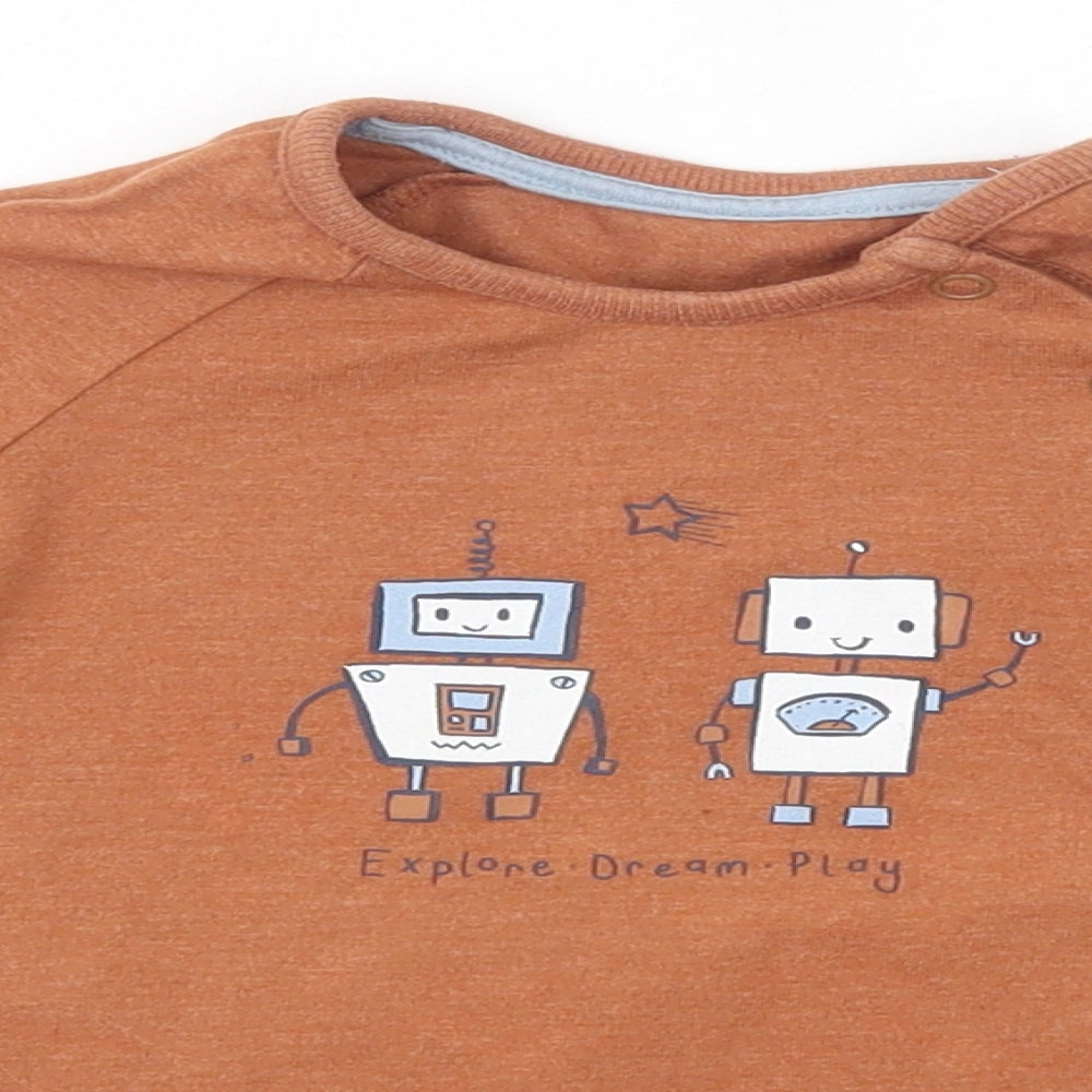 George Baby Orange   Basic T-Shirt Size 12-18 Months  - explore dream play