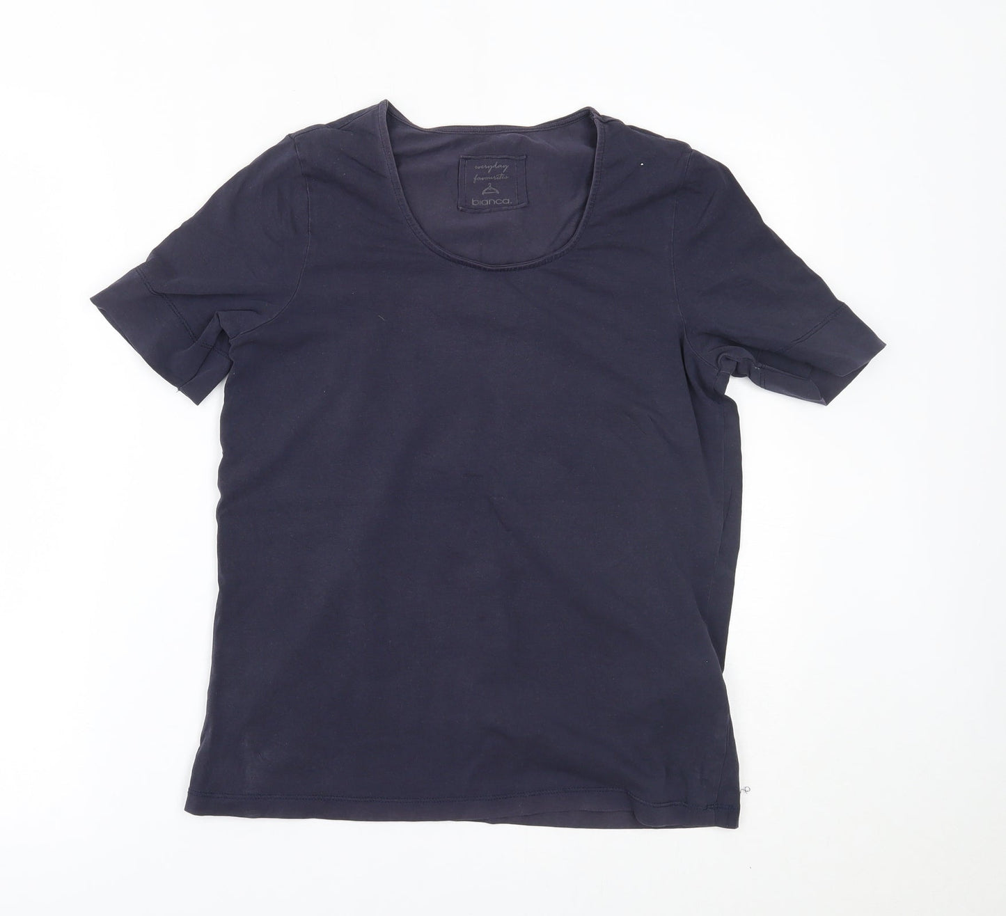 Womens UK Size 12 Bianca Blue Basic T-Shirt