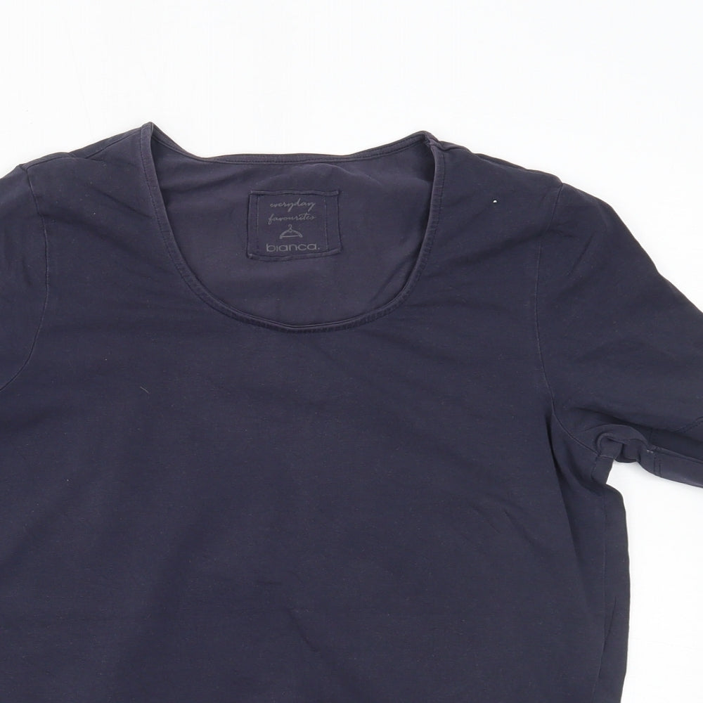 Womens UK Size 12 Bianca Blue Basic T-Shirt