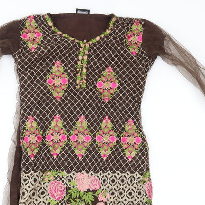 suli rang Womens Brown Floral  A-Line  Size 8