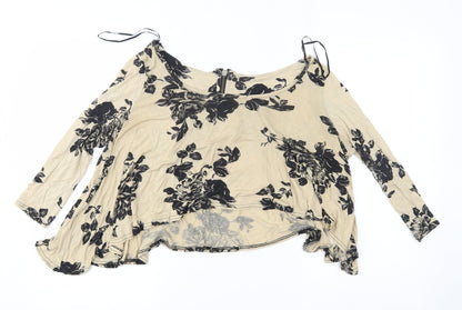 Womens UK Size 10 New Look Beige Basic Blouse