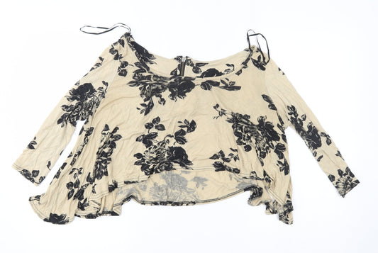 Womens UK Size 10 New Look Beige Basic Blouse