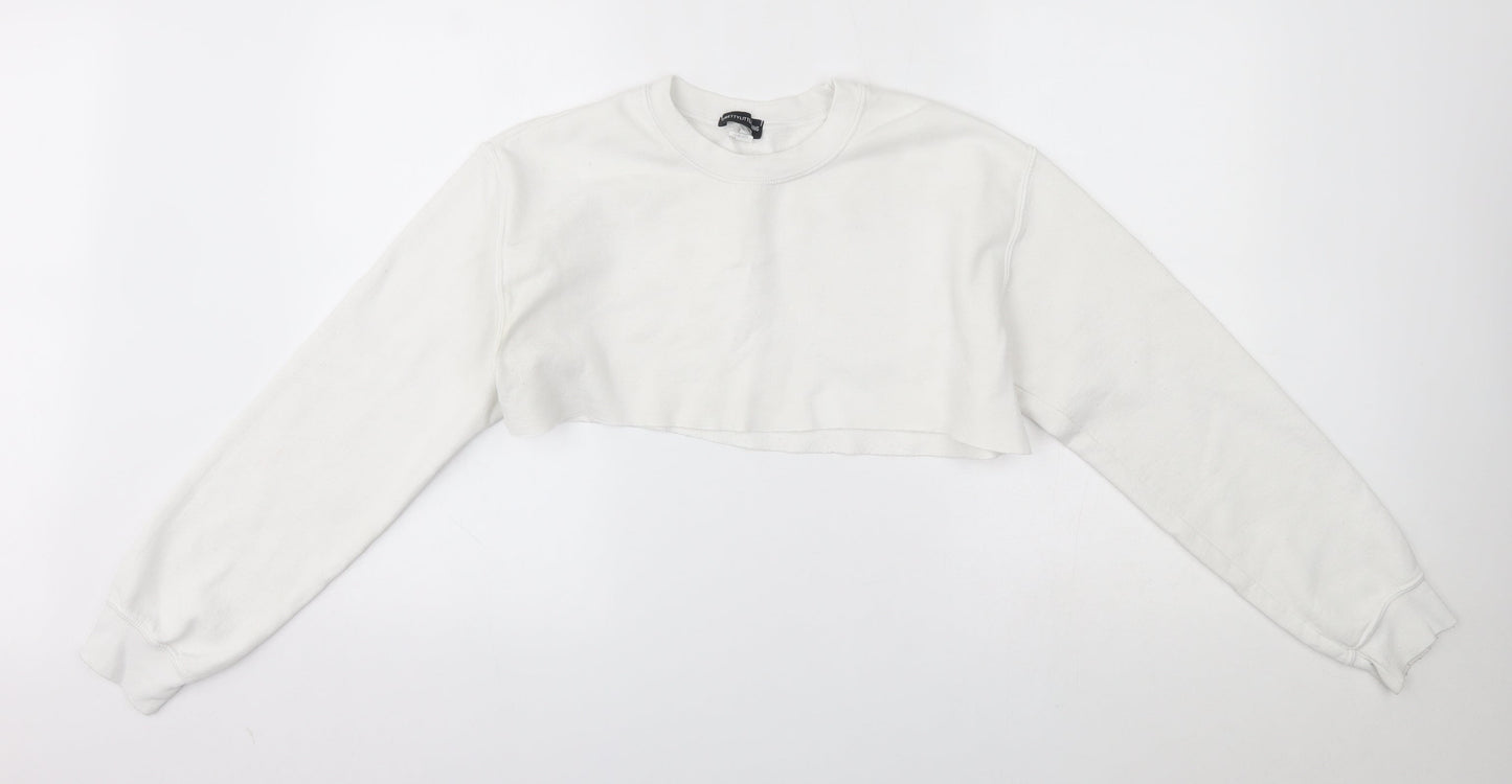 Womens UK Size S PRETTYLITTLETHING White Pullover Jumper