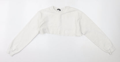 Womens UK Size S PRETTYLITTLETHING White Pullover Jumper