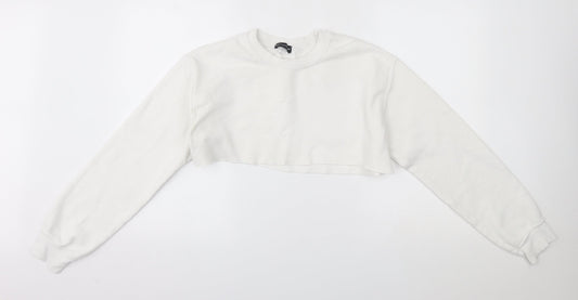 Womens UK Size S PRETTYLITTLETHING White Pullover Jumper