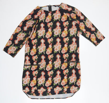 Golddigga Womens Multicoloured Floral  Pinafore/Dungaree Dress