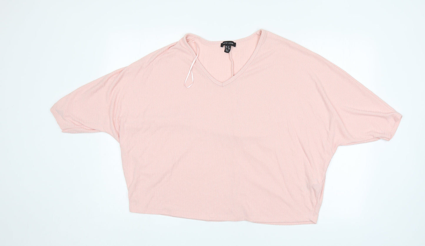 Womens UK Size M New Look Pink Basic Blouse