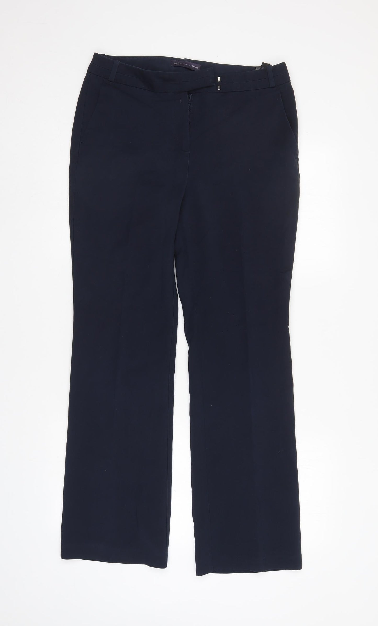 Womens UK Size 12 M&S Regular Fit  Blue Trousers