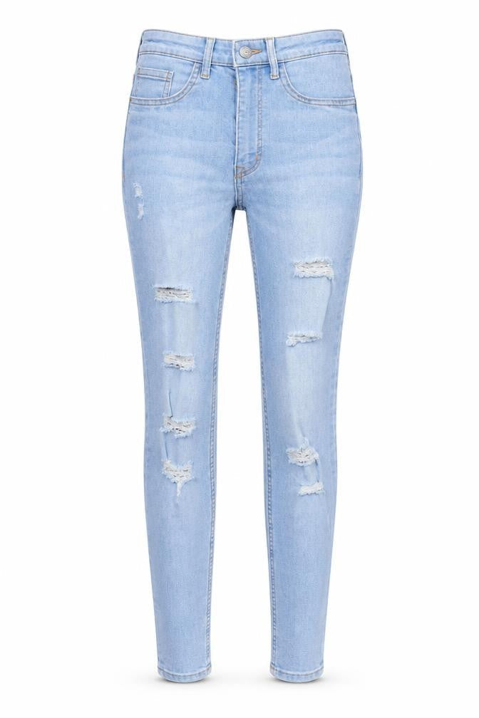 Front view of Principles women’s blue denim skinny jeans, size UK 8, 29.5-inch leg