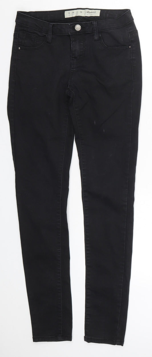 Denim Co Womens Black  Denim Skinny Jeans Size 6 L28 in