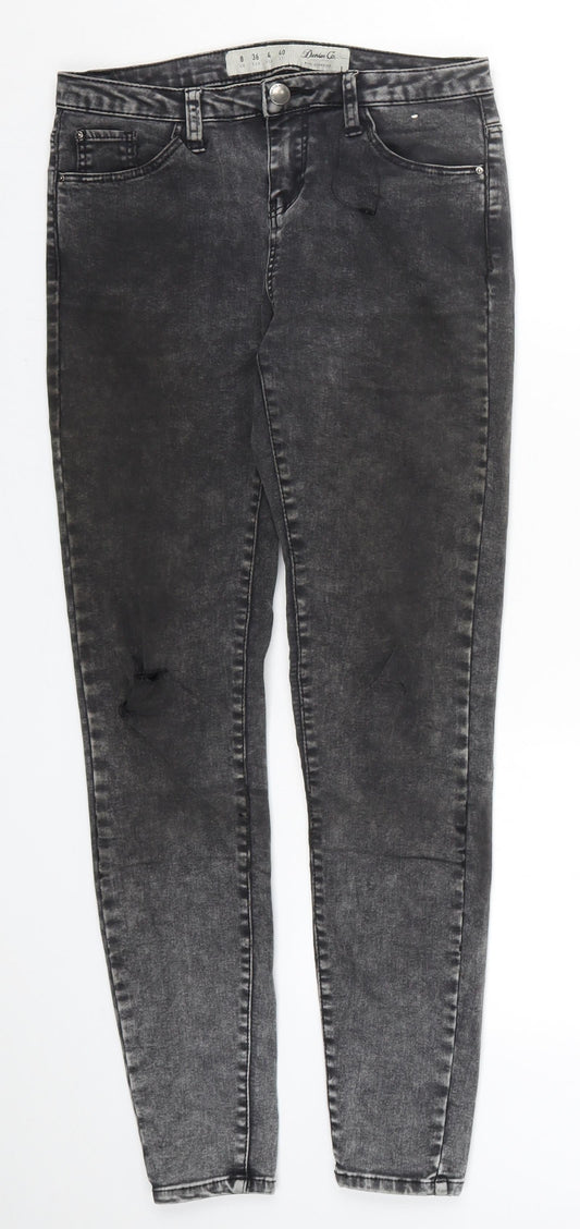 Denim Co Womens Grey  Denim Skinny Jeans Size 8 L27 in