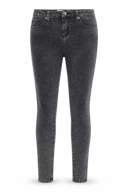 Front view of Denim Co women’s grey denim skinny jeans, size UK 8, 27-inch leg