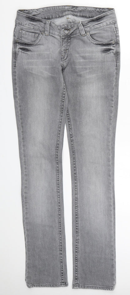 Moto Womens Grey  Denim Straight Jeans Size 28 L34 in