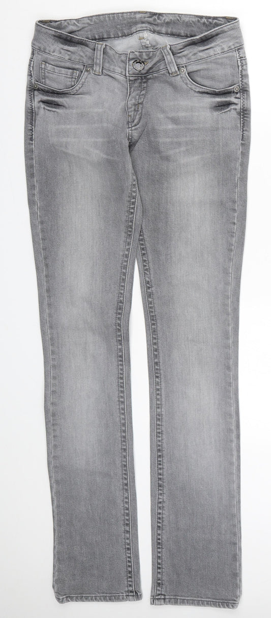 Moto Womens Grey  Denim Straight Jeans Size 28 L34 in