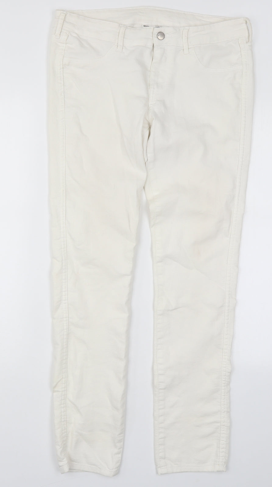 Womens UK Size 33 in H&M Regular Fit Skinny White Jeans