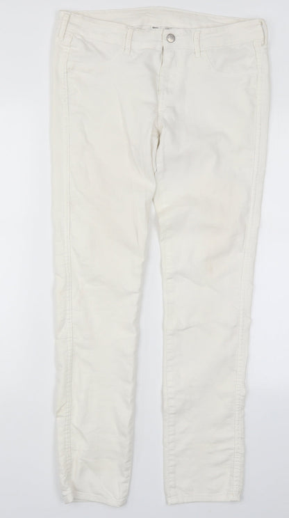 Womens UK Size 33 in H&M Regular Fit Skinny White Jeans