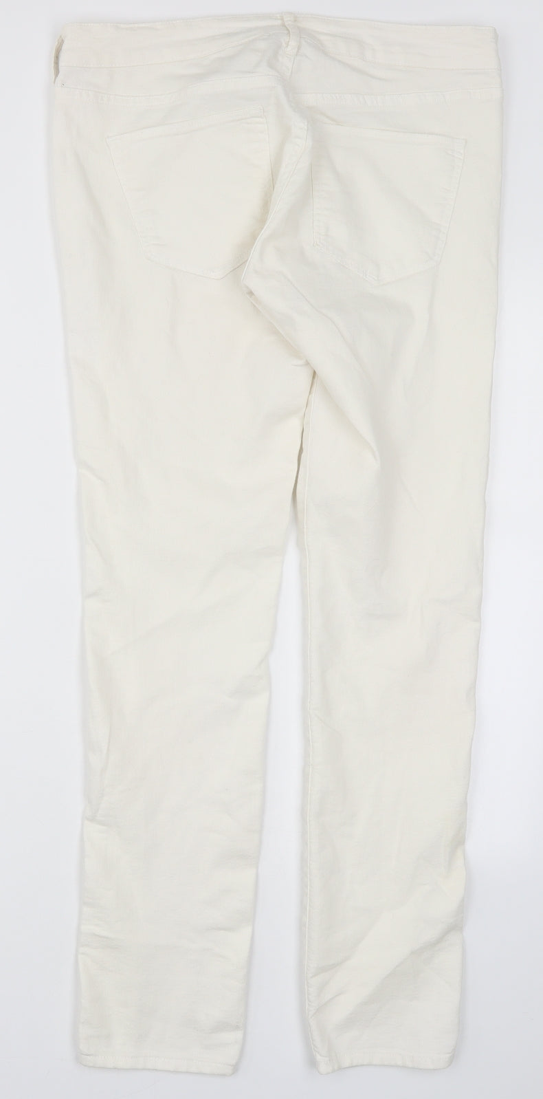 Womens UK Size 33 in H&M Regular Fit Skinny White Jeans