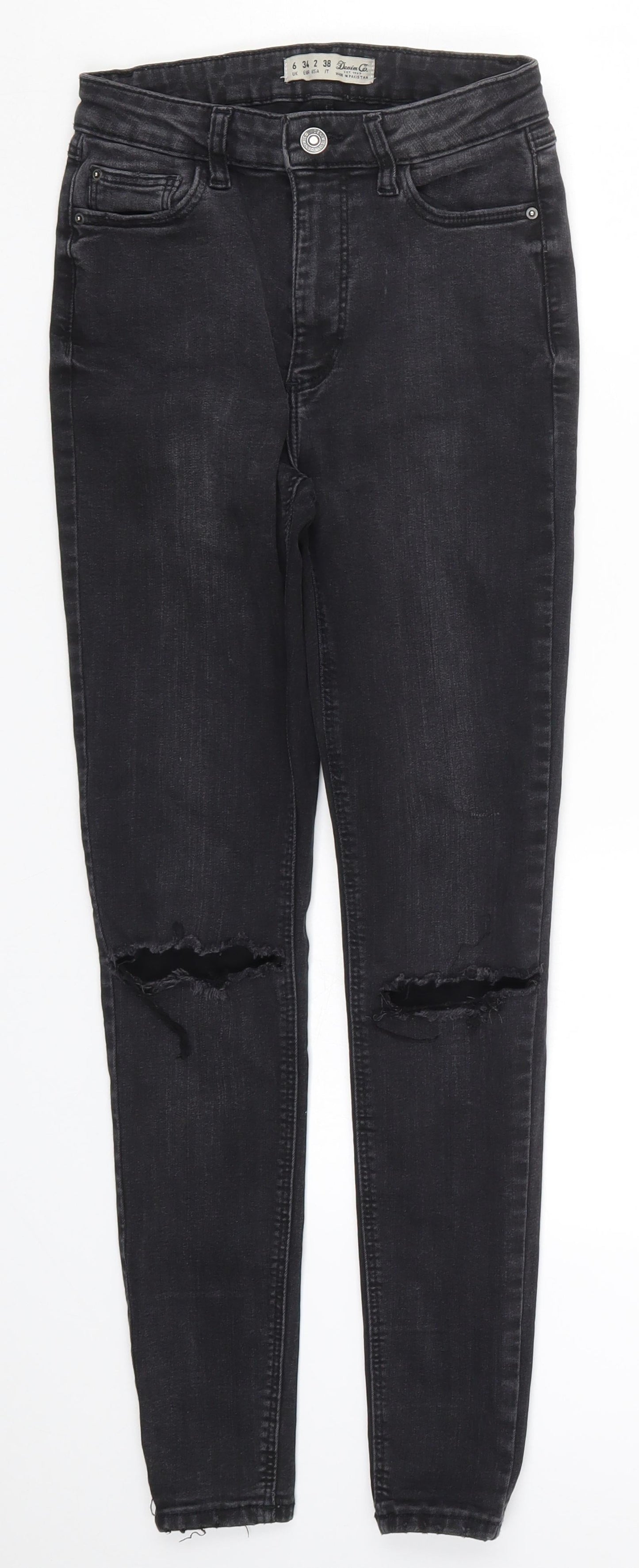 Denim Co Womens Grey  Denim Skinny Jeans Size 6 L27 in