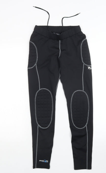 Additional front view of Precisiongk boys’ black capri trousers, size M