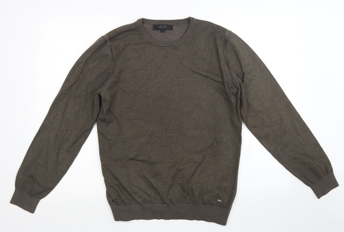 Additional front view of Liu Jo men’s brown knit jumper, size L