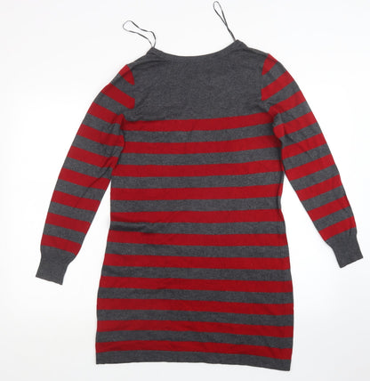 Marks and Spencer Womens Grey Striped  Pullover Jumper Size 12