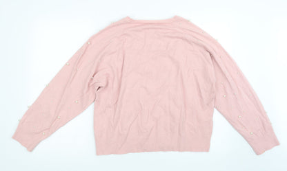 Sweet Girl Womens Pink  Knit Pullover Jumper Size L