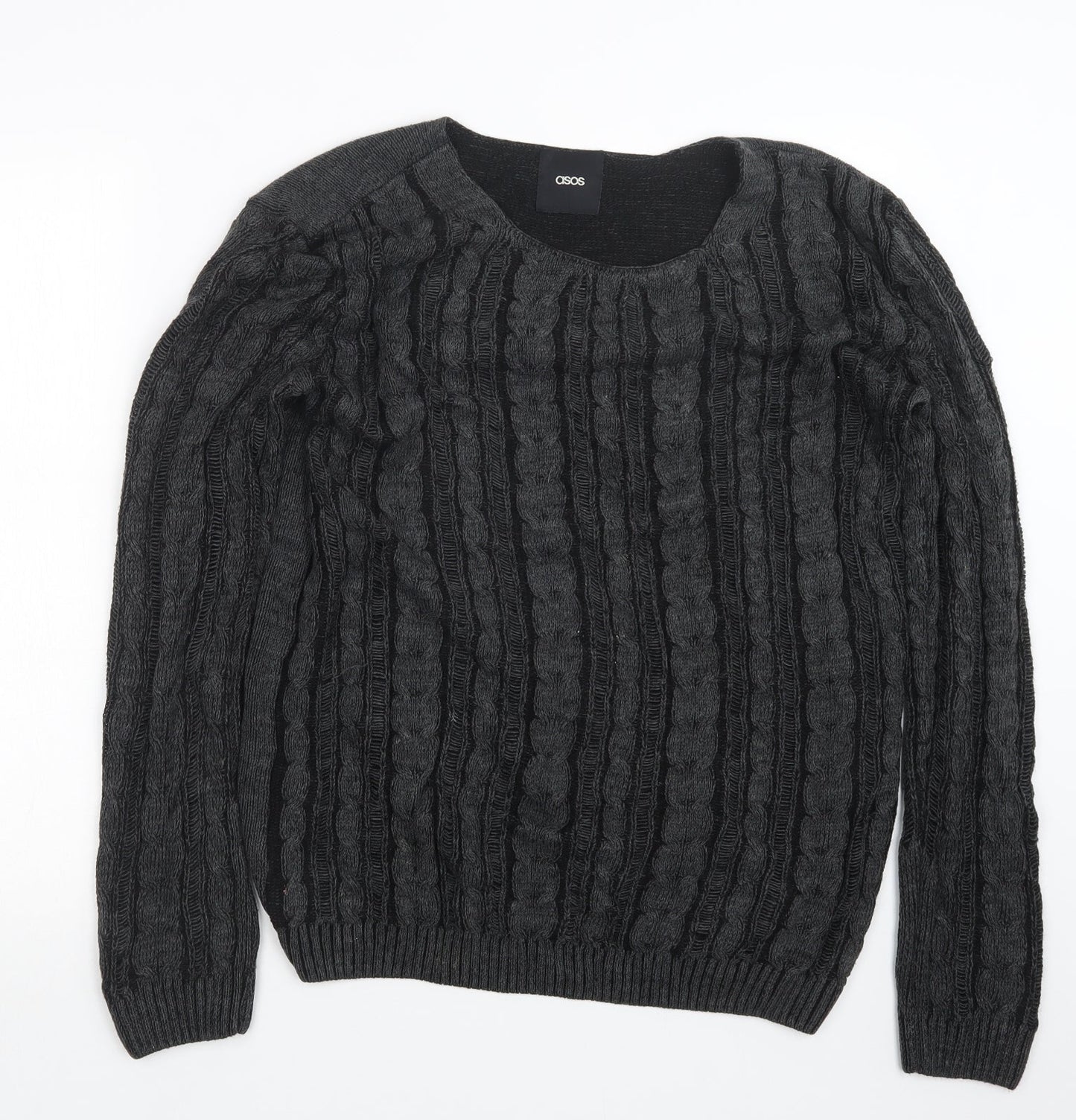 ASOS Mens Black  Knit Pullover Jumper Size S