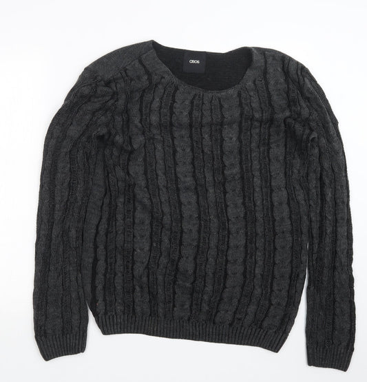 ASOS Mens Black  Knit Pullover Jumper Size S