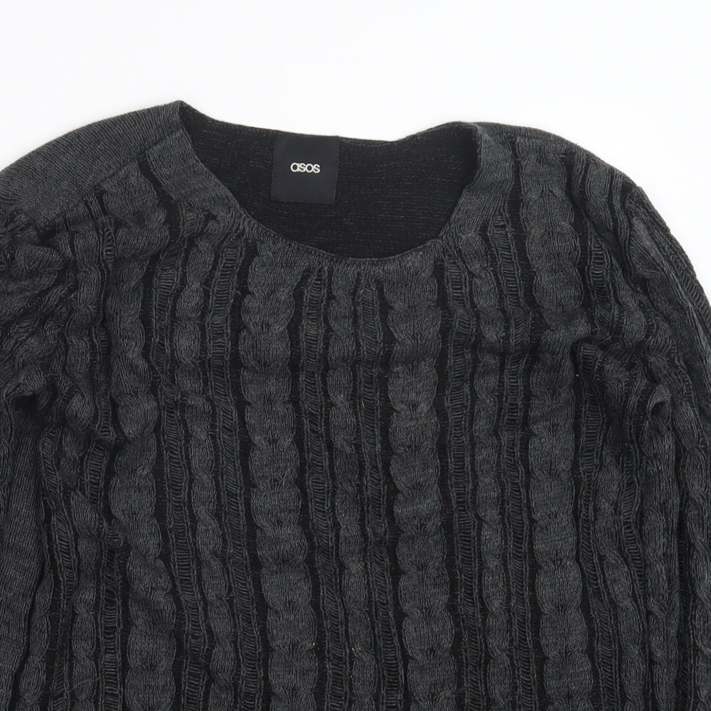 ASOS Mens Black  Knit Pullover Jumper Size S