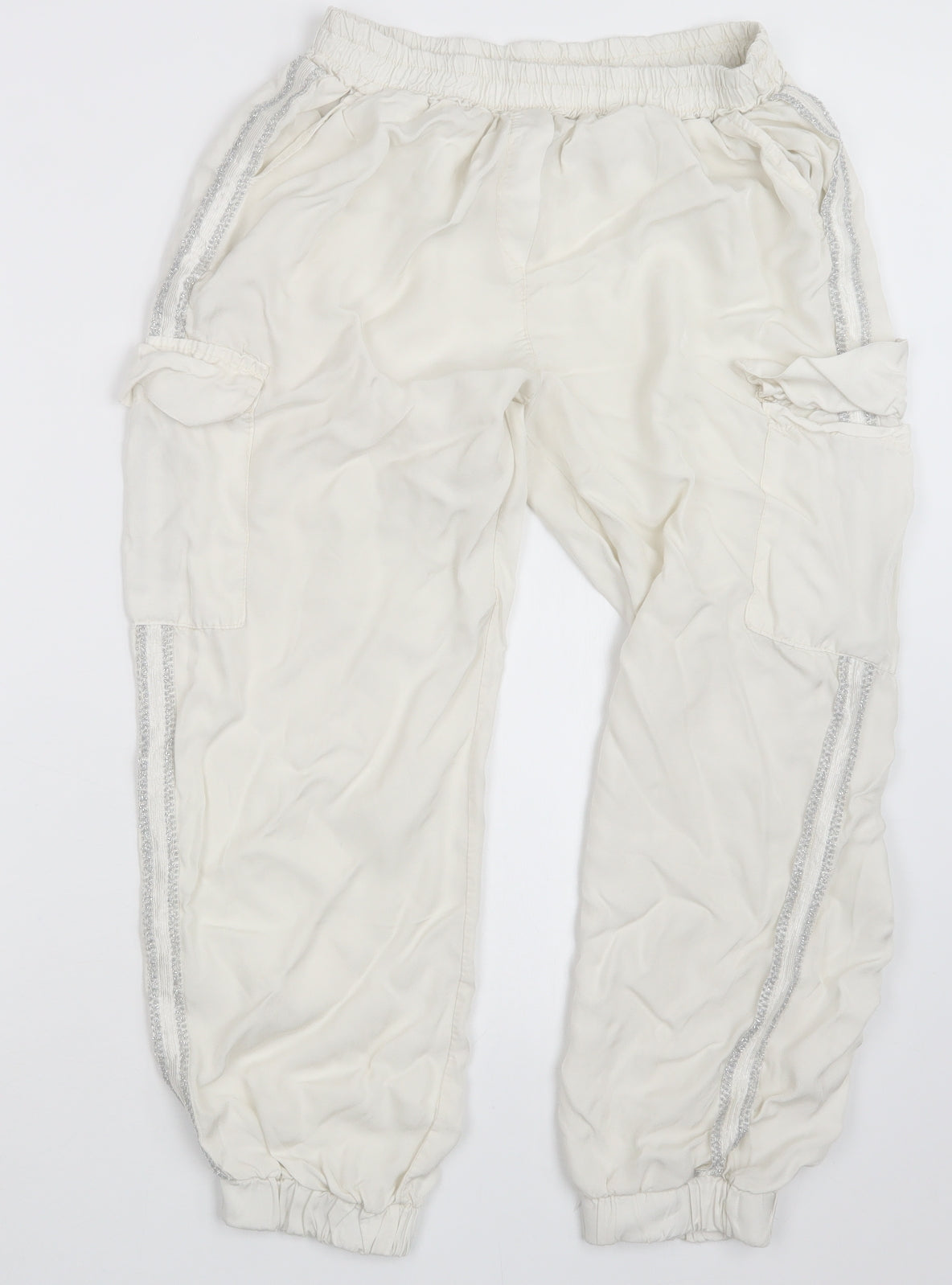 Womens UK Size 24 in Preworn Regular Fit Cargo White Trousers