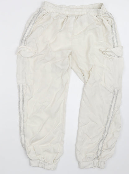 Womens UK Size 24 in Preworn Regular Fit Cargo White Trousers
