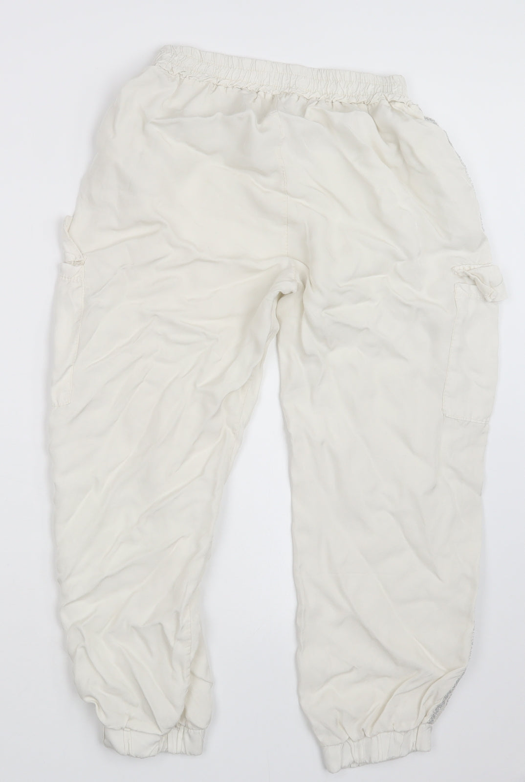 Womens UK Size 24 in Preworn Regular Fit Cargo White Trousers