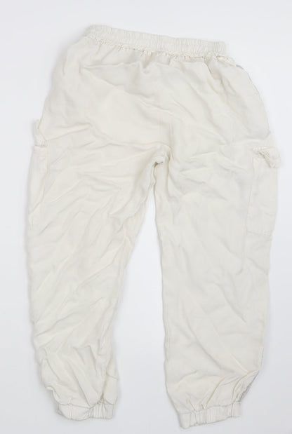 Womens UK Size 24 in Preworn Regular Fit Cargo White Trousers