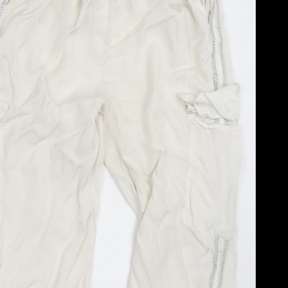 Womens UK Size 24 in Preworn Regular Fit Cargo White Trousers