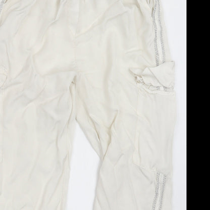 Womens UK Size 24 in Preworn Regular Fit Cargo White Trousers